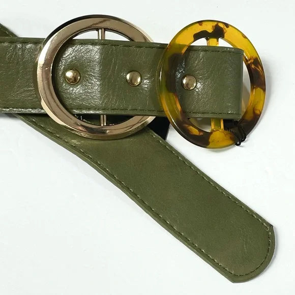 NWT Nasty Gal Circle In Double Metal And Tortoise Shell Double Buckle Be… - Picture 6 of 10